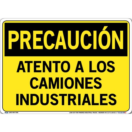 Vestil Vinyl Label Sign, 10-1/2" Height, 14-1/2" Width, Vinyl Label, Rectangle, Spanish SI-C-27-C-LB-011-S